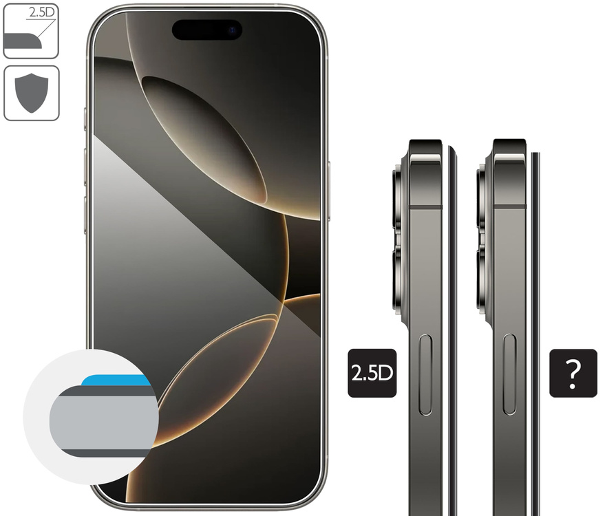 moVear mBOX GLASS mSHIELD 2.5D do Apple iPhone 17 Pro / 17 / 16 Pro (6.3") (łatwy montaż)