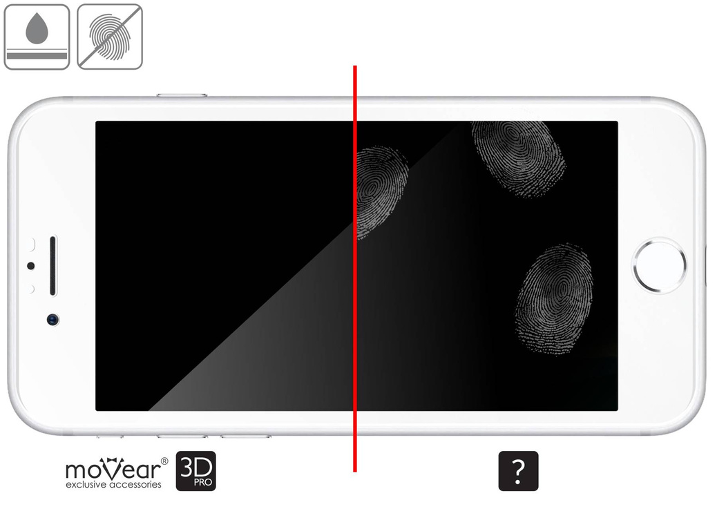 moVear GLASS mSHIELD 3D PRO do Apple iPhone 8 / 7 (4.7") (na cały ekran)