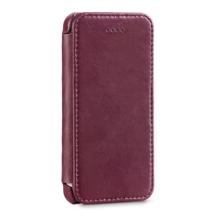 moVear flipSide C Skórzane Etui do Apple iPhone SE / 5s / 5 | Skóra Vintage | Fioletowy
