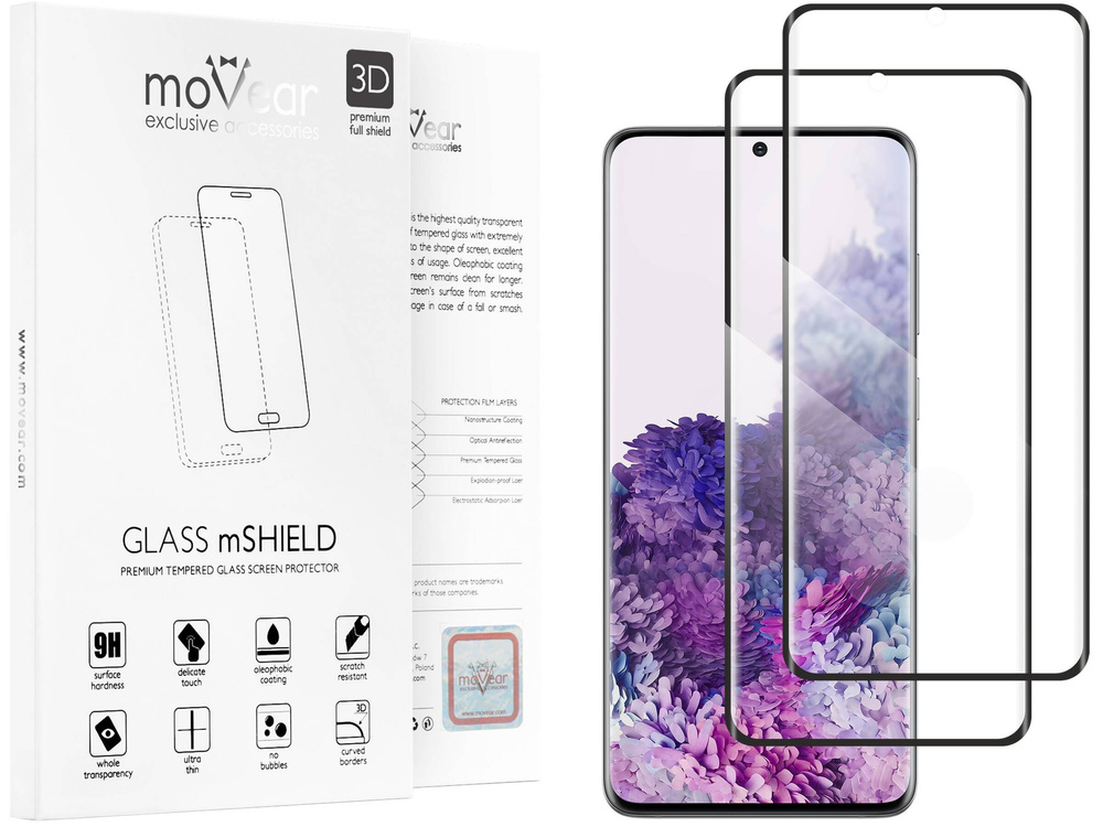 2 szt. | moVear GLASS mSHIELD 3D do Samsung Galaxy S20 (6.2") (na cały ekran)