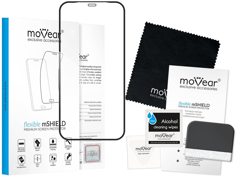 moVear flexible mSHIELD 2D do Apple iPhone 12 Pro Max (6.7"). Pancerne szkło hybrydowe.