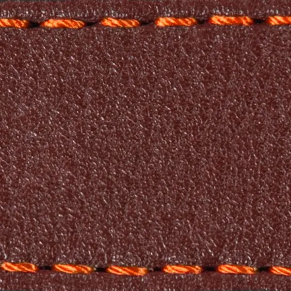 Pasek C1 19mm | Kasztanowy / Ciemnopomarańczowa nić | Części skórzane bez klamry