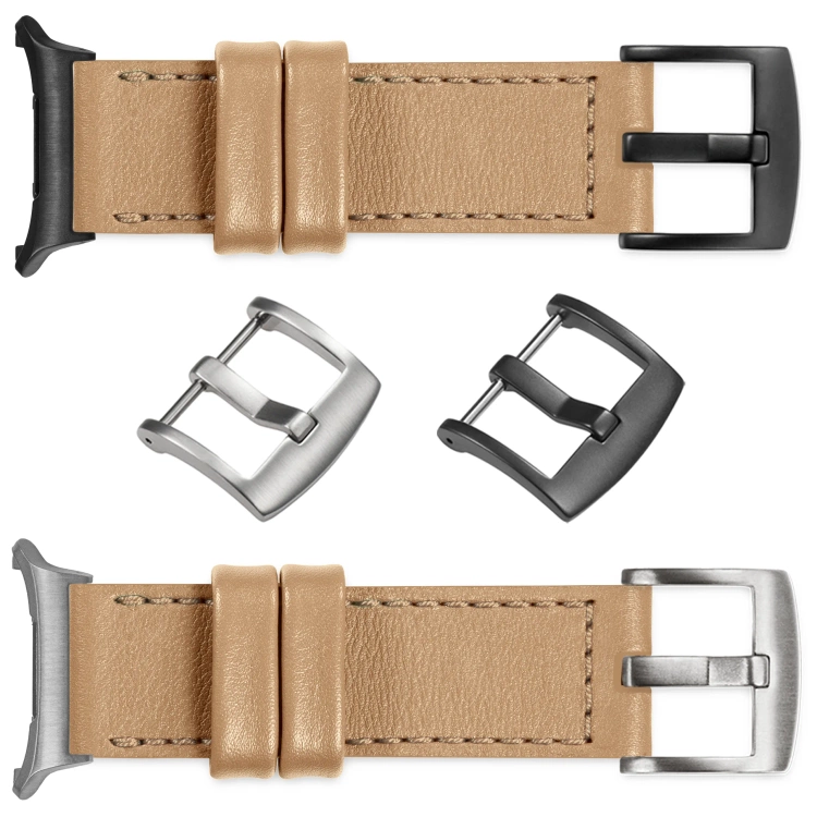 moVear Prestige C1 Skórzany pasek 22mm do Samsung Galaxy Watch Ultra | Cappuccino, cappuccino przeszycie [rozmiary XS-XXL i klamra do wyboru]