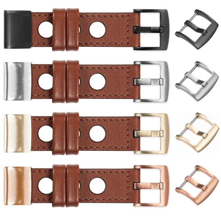 moVear Prestige R1 Skórzany pasek do Garmin QuickFit 22mm (Fenix / Forerunner / Epix / Instinct / Enduro / Quatix / MARQ - 47/45mm) | Brązowy, brązowe przeszycie [rozmiary XS-XXL i klamra do wyboru]