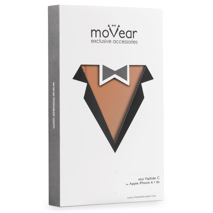 moVear flipSide C skórzane etui do Apple iPhone 6 / 6s (4.7") | Skóra naturalna gładka (Cappuccino)