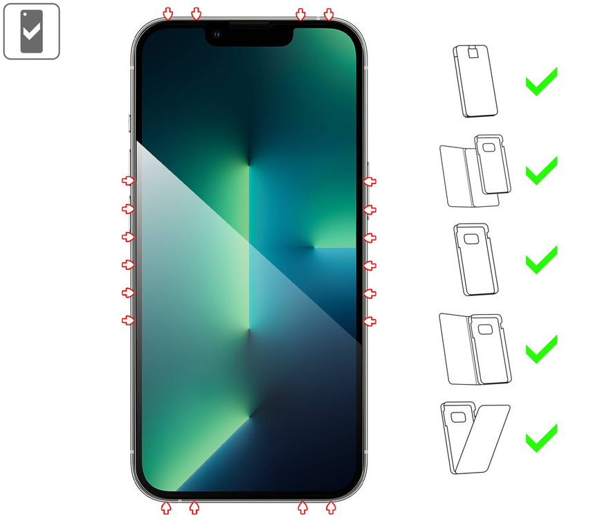 moVear GLASS mSHIELD 2.5D MAX privacy do Apple iPhone 16e / 14 / 13 / 13 Pro (6.1") (Prywatyzujące, kompatybilne z etui)