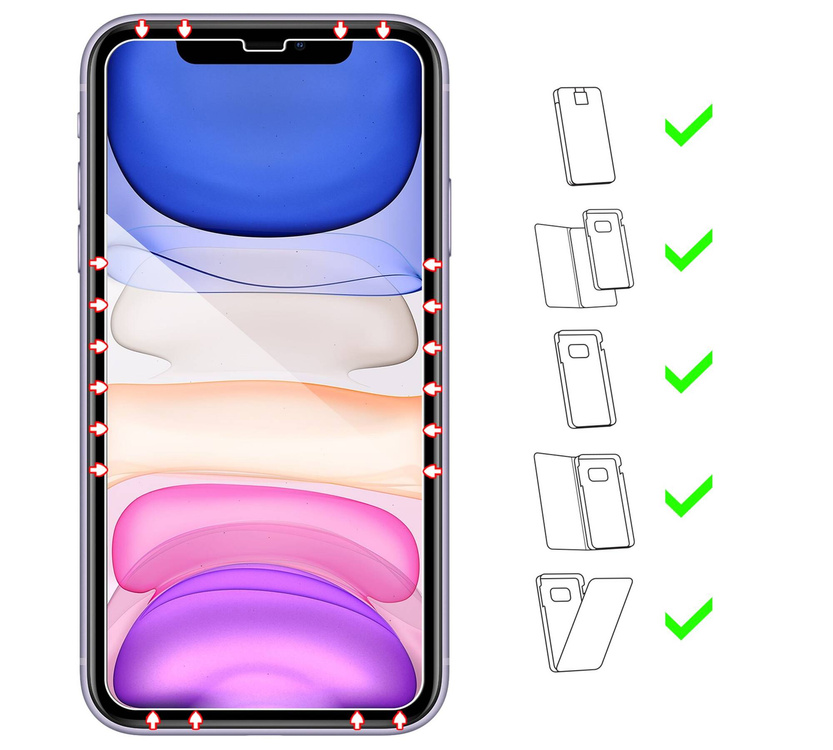 2 szt. | moVear GLASS mSHIELD 2.5D do Apple iPhone 11 / Xr (6.1") (kompatybilne z etui)
