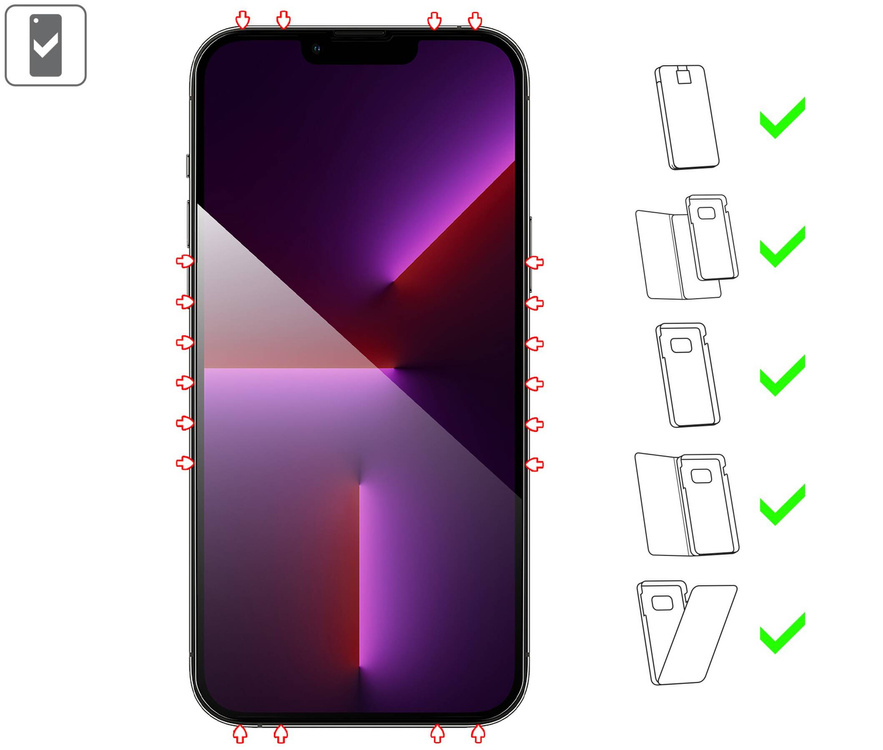 moVear GLASS mSHIELD 2.5D MAX privacy do Apple iPhone 14 Plus / 13 Pro Max (6.7") (Prywatyzujące, kompatybilne z etui)