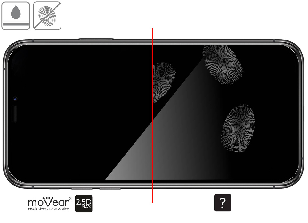 moVear GLASS mSHIELD 2.5D MAX do Apple iPhone 11 Pro / Xs / X (5.8") (kompatybilne z etui)