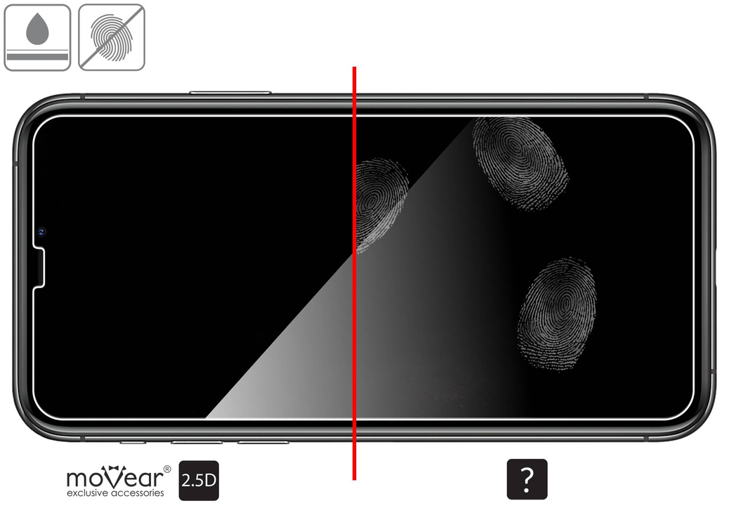 2 szt. | moVear GLASS mSHIELD 2.5D do Apple iPhone 11 Pro Max / Xs MAX (6.5") (kompatybilne z etui)