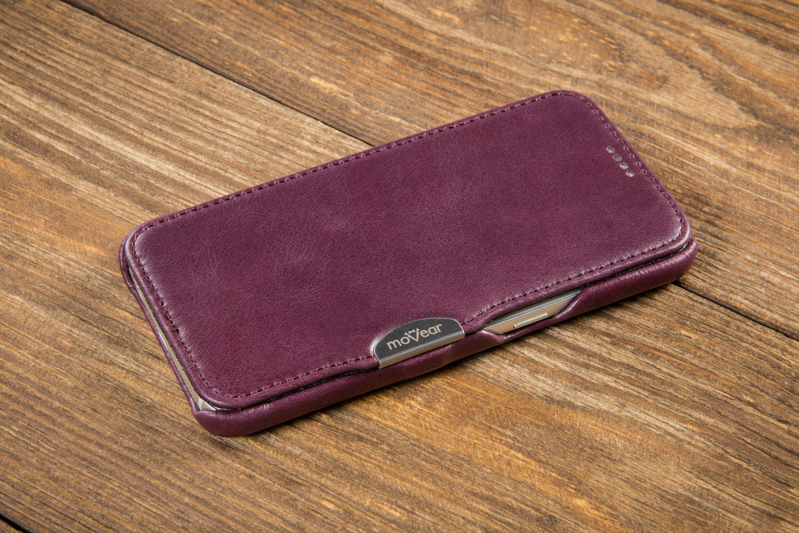 moVear flipSide C Skórzane Etui do Samsung Galaxy S6 | Skóra Vintage | Fioletowy