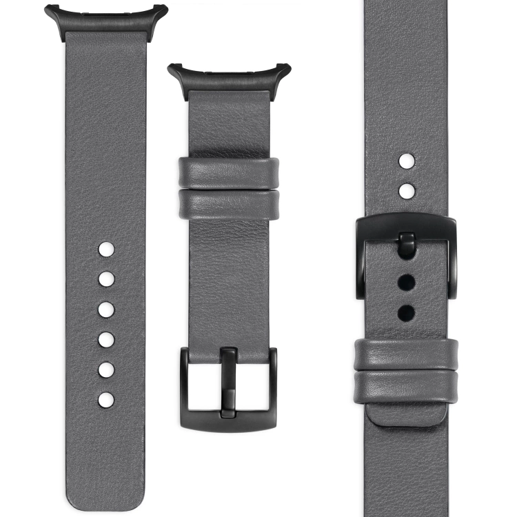 moVear Prestige S1 Skórzany pasek 22mm do Samsung Galaxy Watch Ultra | Szary [rozmiary XS-XXL i klamra do wyboru]