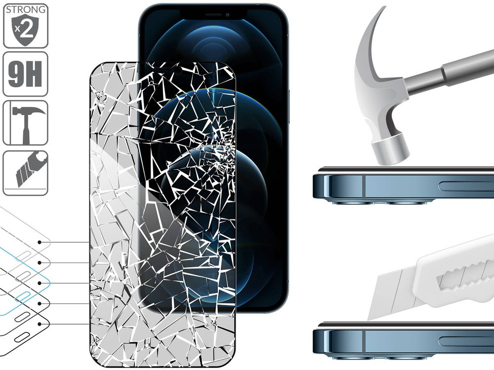 moVear GLASS mSHIELD 2.5D MAX privacy do Apple iPhone 12 Pro Max (6.7") (Prywatyzujące, kompatybilne z etui)