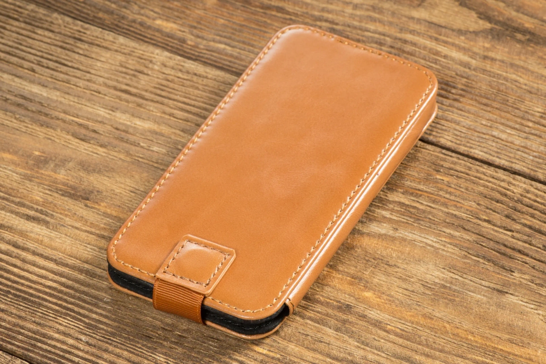 moVear pocketCase C+ skórzana wsuwka do Samsung rozmiar M (ok 148 x 71 x 8mm) | Skóra naturalna vintage (Jasnobrązowa)