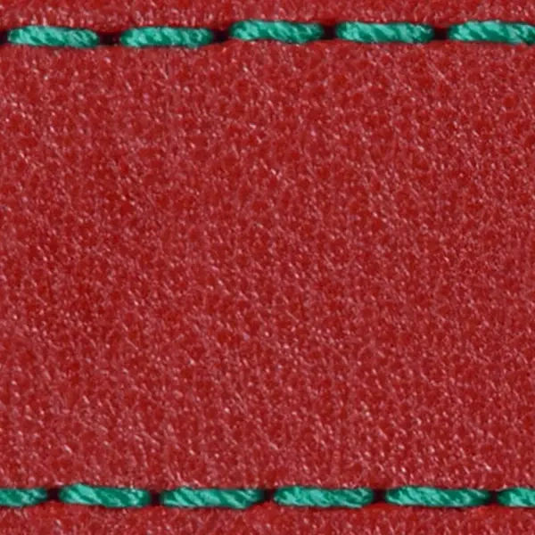Pasek C1 26mm | Czerwony szkarłatny / Turkusowa nić | Części skórzane bez klamry