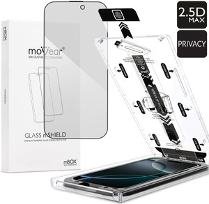 moVear mBOX GLASS mSHIELD 2.5D MAX privacy do Apple iPhone 16 Pro Max (6.9") (Anty spy, z Aplikatorem)