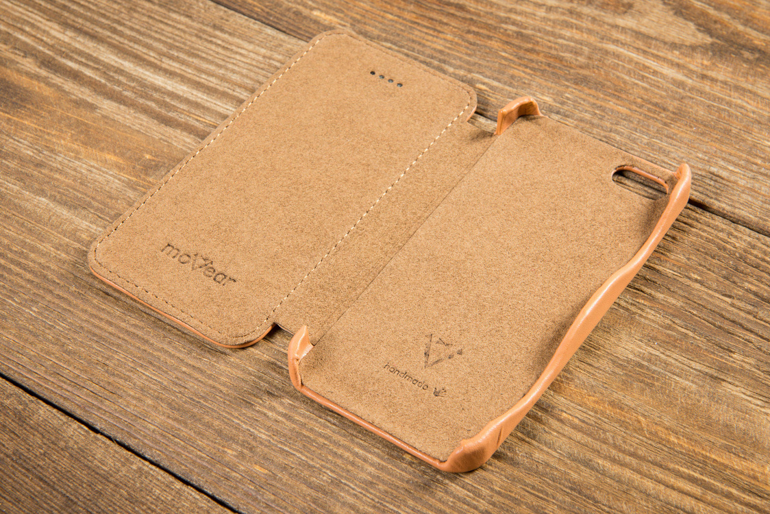 moVear flipSide C Skórzane Etui do Apple iPhone SE / 5s / 5 | Skóra Gładka | Cappuccino