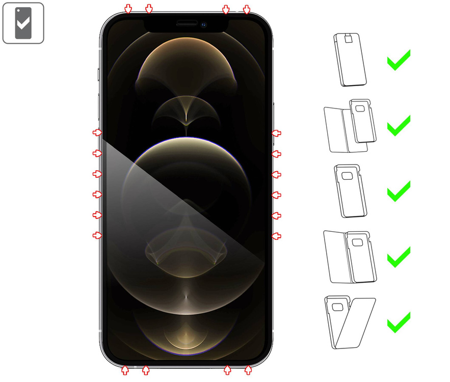 moVear GLASS mSHIELD 2.5D MAX do Apple iPhone 12 Pro Max (6.7") (kompatybilne z etui)