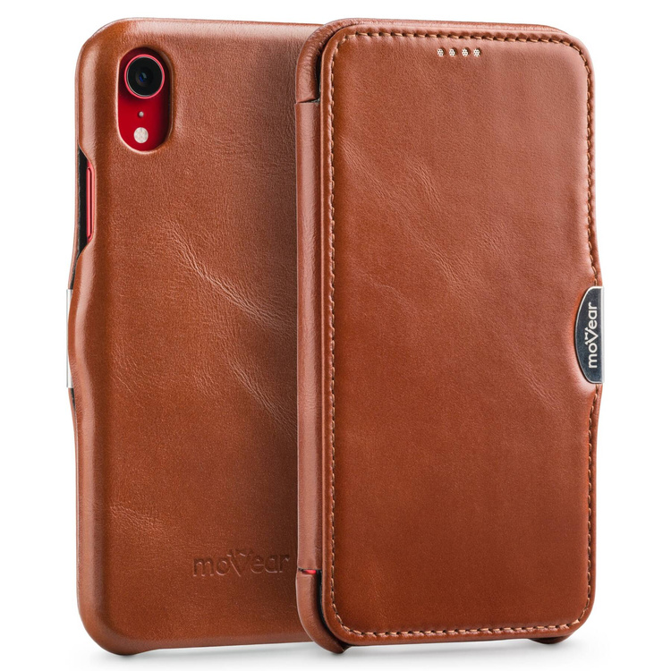 moVear flipSide C skórzane etui do Apple iPhone Xr (6.1") | Skóra naturalna vintage (Brązowa)