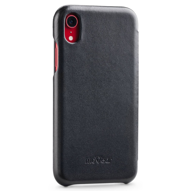 moVear flipSide S skórzane etui do Apple iPhone Xr (6.1") | Skóra naturalna gładka (Czarna)