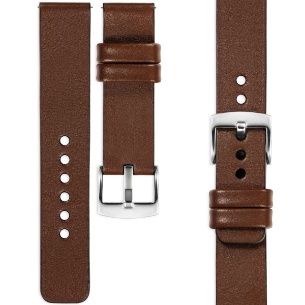 moVear Prestige S1 Skórzany pasek 20mm do zegarka | Ciemnobrązowy [rozmiary XS-XXL i klamra do wyboru]