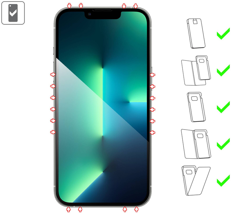 moVear GLASS mSHIELD 2.5D MAX do Apple iPhone 16e / 14 / 13 / 13 Pro (6.1") (kompatybilne z etui)