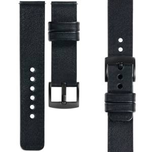 moVear Prestige S1 Skórzany pasek 22mm do Xiaomi Watch S1 / Mi Watch / Amzfit | Czarny [rozmiary XS-XXL i klamra do wyboru]