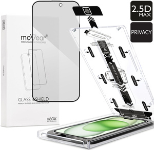 moVear mBOX GLASS mSHIELD 2.5D MAX privacy do Apple iPhone 16 Plus / 15 Plus (6.7") (Anty spy, z Aplikatorem)