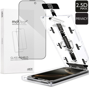 moVear mBOX GLASS mSHIELD 2.5D MAX privacy do Apple iPhone 16 Pro (6.3") (Anty spy, z Aplikatorem)