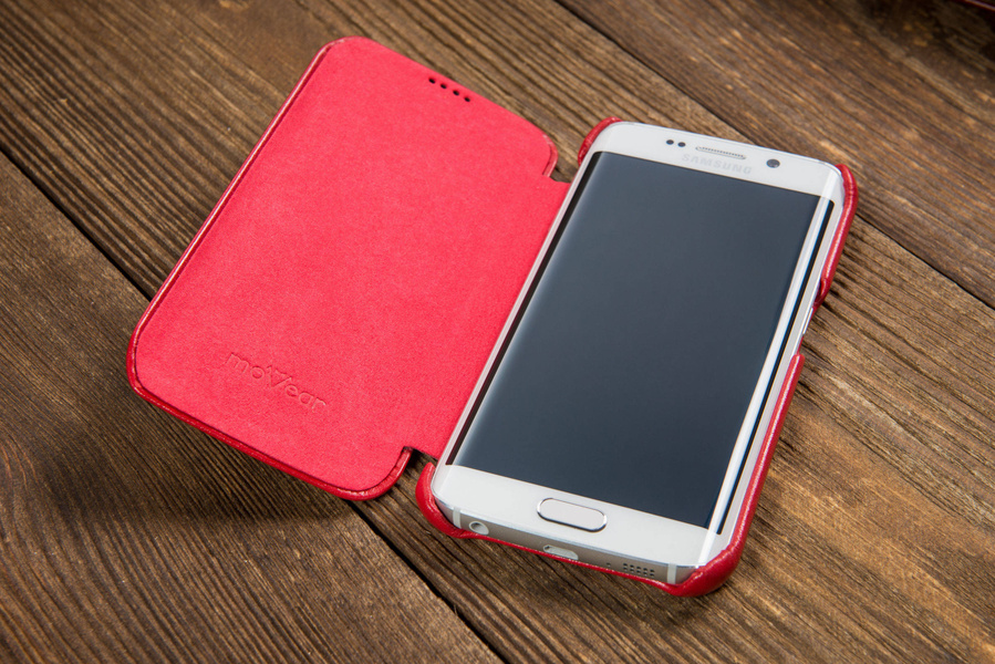 
                    moVear flipSide S Skórzane Etui do Samsung Galaxy S6 edge | Skóra Gładka | Czerwony