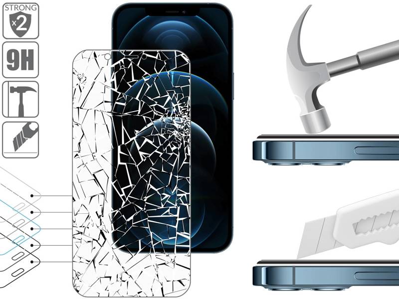 2 szt. | moVear GLASS mSHIELD 2.5D MATT do Apple iPhone 12 Pro Max (6.7") (Antyrefleksyjne, kompatybilne z etui)
