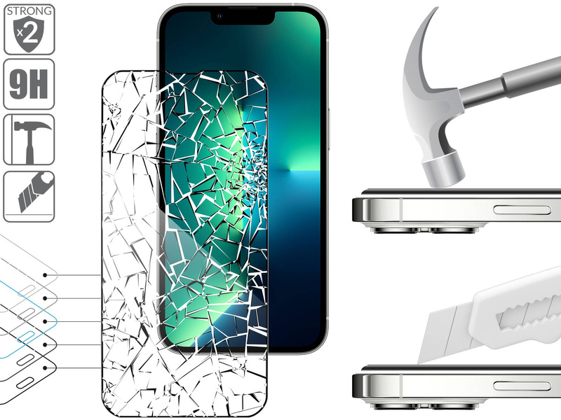 2 szt. | moVear GLASS mSHIELD 2.5D MAX do Apple iPhone 14 / 13 / 13 Pro (6.1") (kompatybilne z etui)