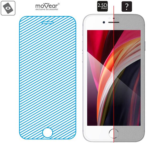 2 szt. | moVear GLASS mSHIELD 2.5D MAX do Apple iPhone 6 Plus / 6s Plus (5.5") (kompatybilne z etui)