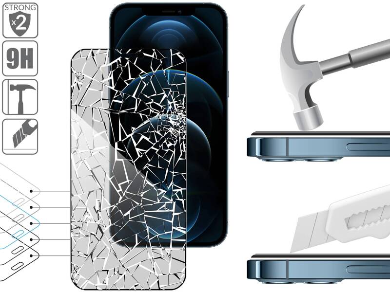 2 szt. | moVear GLASS mSHIELD 2.5D MAX privacy do Apple iPhone 12 Pro Max (6.7") (Prywatyzujące, kompatybilne z etui)