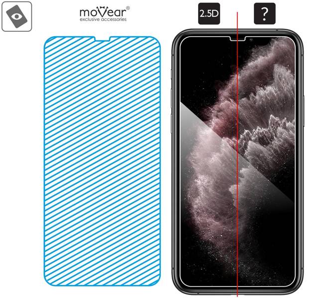 2 szt. | moVear GLASS mSHIELD 2.5D do Apple iPhone 11 Pro Max / Xs MAX (6.5") (kompatybilne z etui)