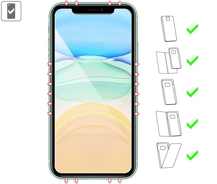 2 szt. | moVear GLASS mSHIELD 2.5D do Apple iPhone 11 / Xr (6.1") (kompatybilne z etui)