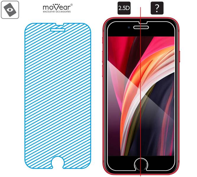 2 szt. | moVear GLASS mSHIELD 2.5D do Apple iPhone 6s / 6 (4.7") (kompatybilne z etui)