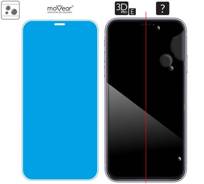2 szt. | moVear GLASS mSHIELD 3D PRO-E do Apple iPhone 11 Pro / Xs / X (5.8") (kompatybilne z etui)