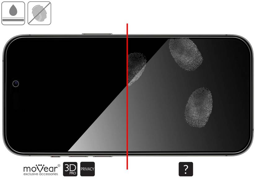 2 szt. | moVear GLASS mSHIELD 3D PRO privacy do Apple iPhone 14 Pro Max (6.7") | (Prywatyzujące)