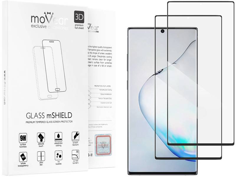 2 szt. | moVear GLASS mSHIELD 3D do Samsung Galaxy Note 10+ (Plus) (6.8") (na cały ekran)