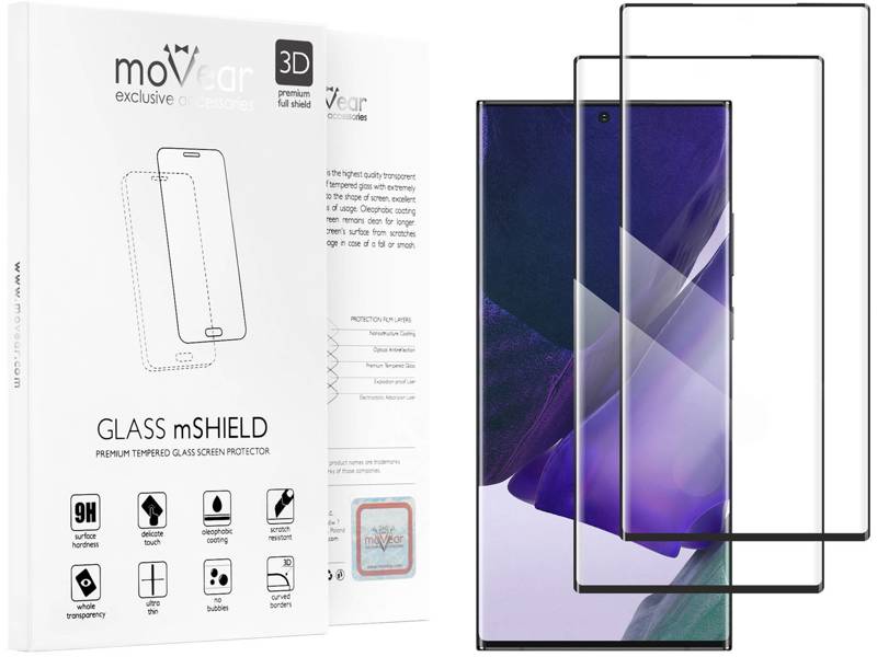 2 szt. | moVear GLASS mSHIELD 3D do Samsung Galaxy Note 20 Ultra (6.9") (na cały ekran)