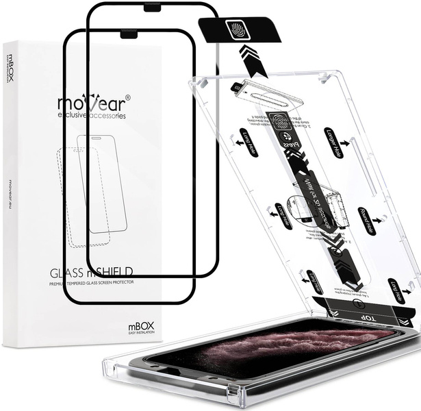 2 szt. | moVear mBOX GLASS mSHIELD 2.5D MAX do Apple iPhone 11 Pro Max / Xs MAX (6.5") (łatwy montaż)