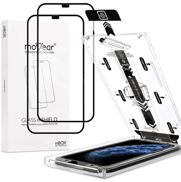 2 szt. | moVear mBOX GLASS mSHIELD 2.5D MAX do Apple iPhone 11 Pro / Xs / X (5.8") (łatwy montaż)