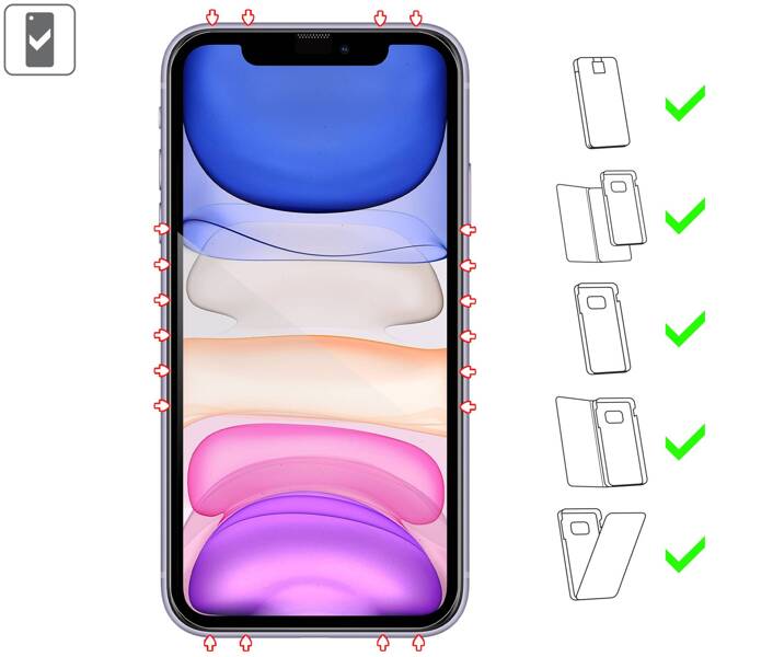 2 szt. | moVear mBOX GLASS mSHIELD 2.5D MAX do Apple iPhone 11 / Xr (6.1") (łatwy montaż)