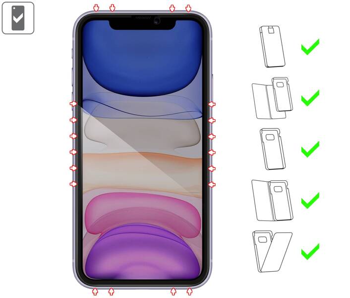 2 szt. | moVear mBOX GLASS mSHIELD 2.5D MAX privacy do Apple iPhone 11 / Xr (6.1") (Anty spy, z Aplikatorem)