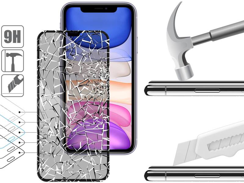 2 szt. | moVear mBOX GLASS mSHIELD 2.5D MAX privacy do Apple iPhone 11 / Xr (6.1") (Anty spy, z Aplikatorem)