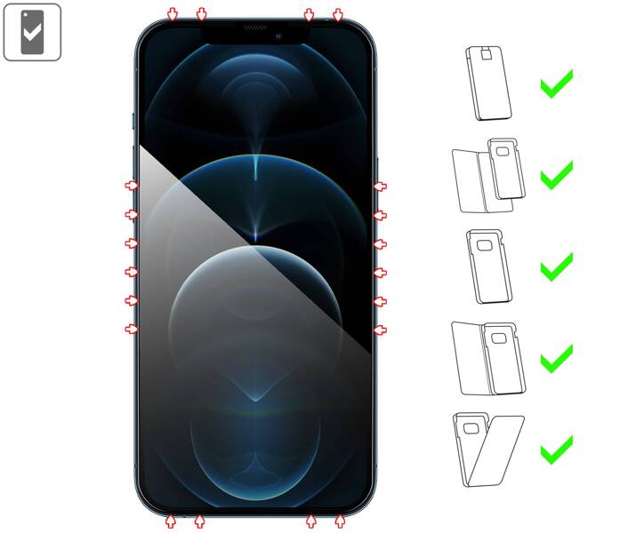 2 szt. | moVear mBOX GLASS mSHIELD 2.5D MAX privacy do Apple iPhone 12 Pro Max (6.7") (Anty spy, z Aplikatorem)