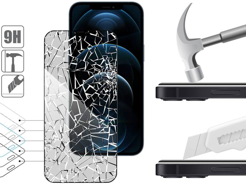 2 szt. | moVear mBOX GLASS mSHIELD 2.5D MAX privacy do Apple iPhone 12 Pro Max (6.7") (Anty spy, z Aplikatorem)