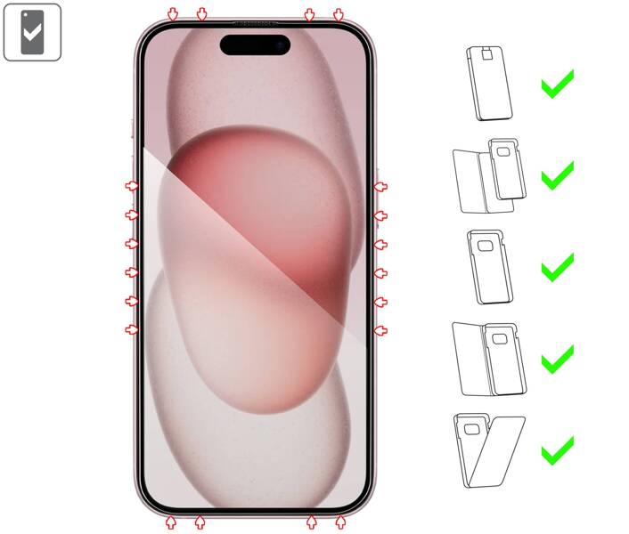 2 szt. | moVear mBOX GLASS mSHIELD 2.5D MAX privacy do Apple iPhone 16 / 15 (6,1") (Anty spy, z Aplikatorem)