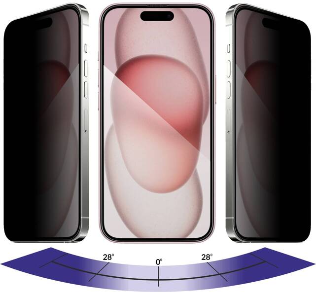 2 szt. | moVear mBOX GLASS mSHIELD 2.5D MAX privacy do Apple iPhone 16 / 15 (6,1") (Anty spy, z Aplikatorem)